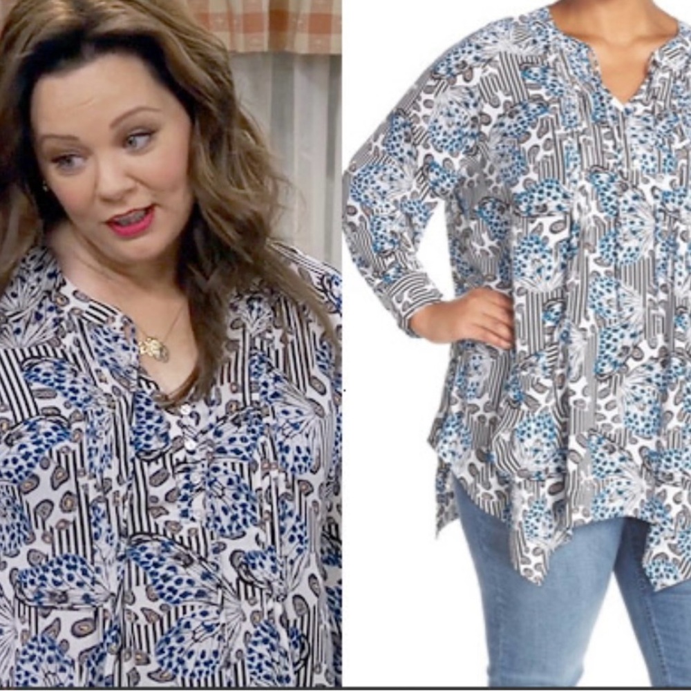 Melissa McCarthy butterfly  Patterned Blouse